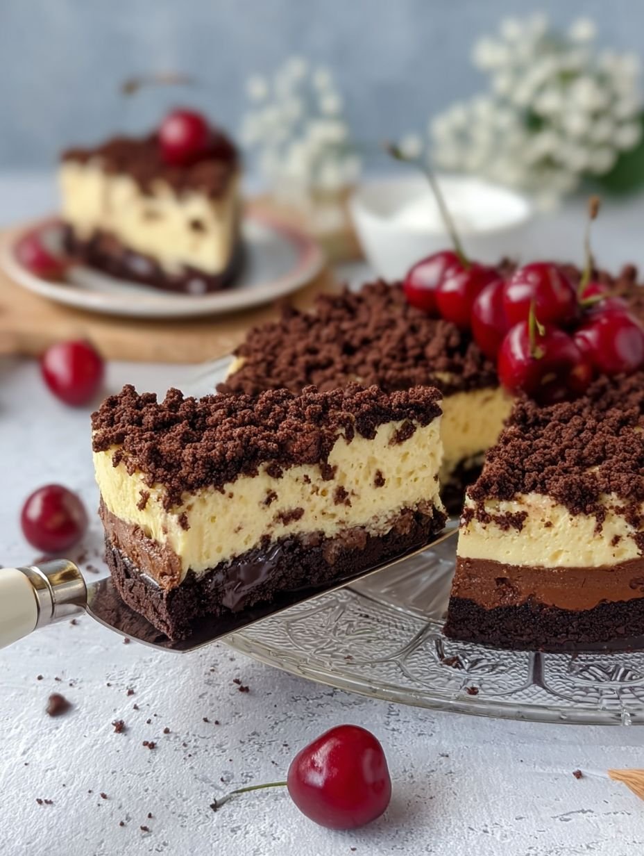 Himmlischer Kirsch-Käsekuchen mit Schokostreuseln image 2