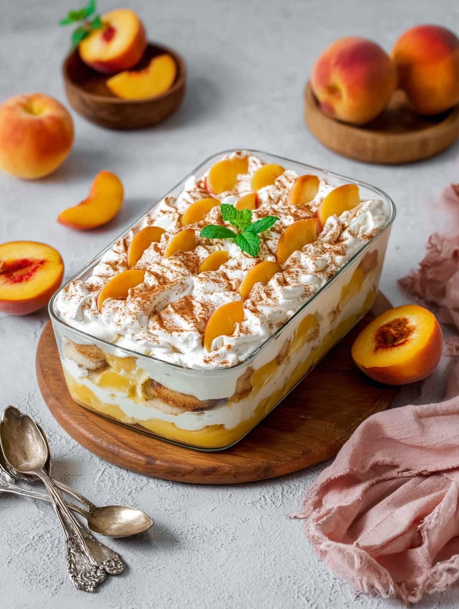 Schnelles Pfirsich Tiramisu ohne Backen: Perfekt für den Sommer image 2