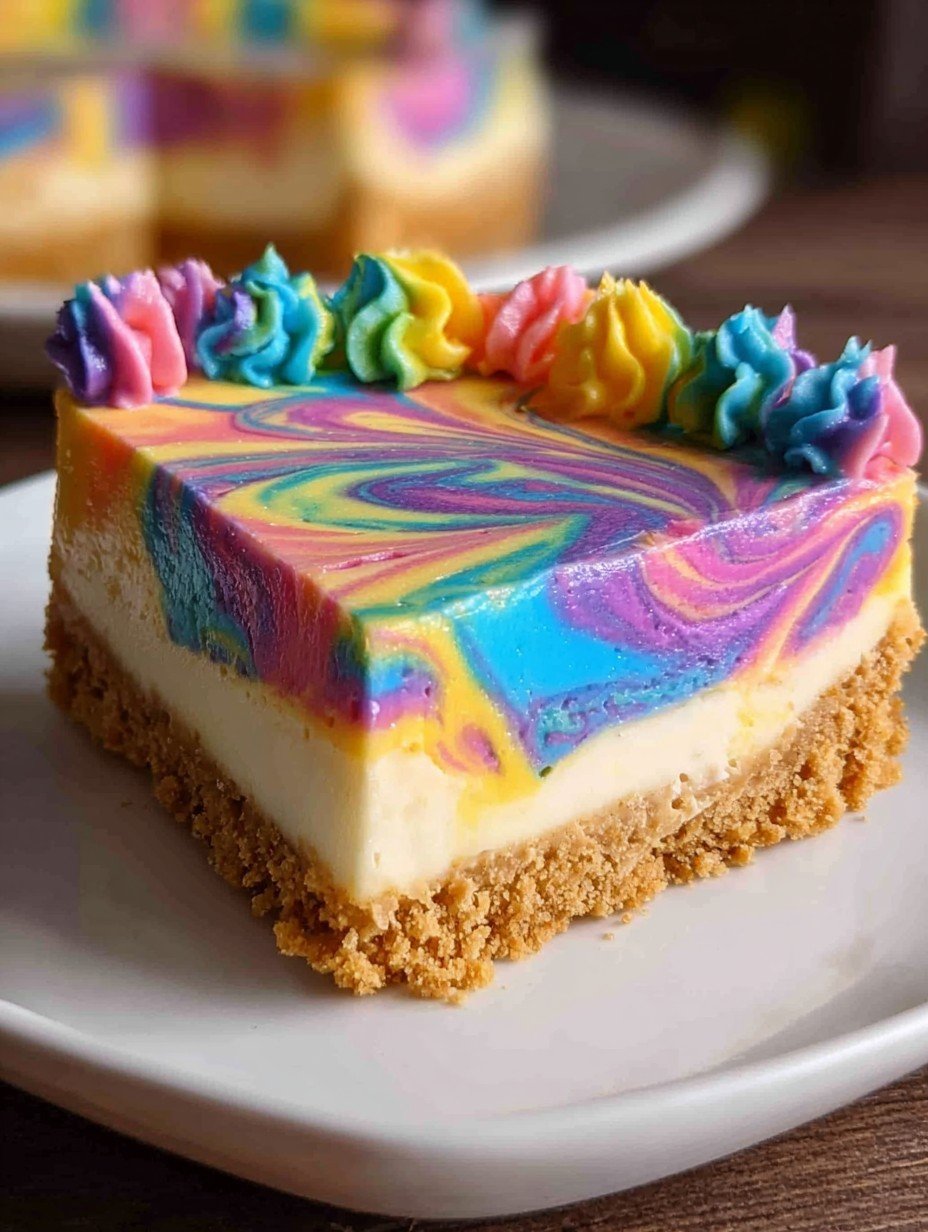 Bunter Einhorn-Cheesecake mit farbenfroher Glasur image 2