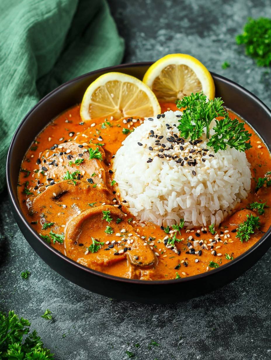 Cremiges Cashew-Kokos-Curry mit Auberginen und Reis image 2