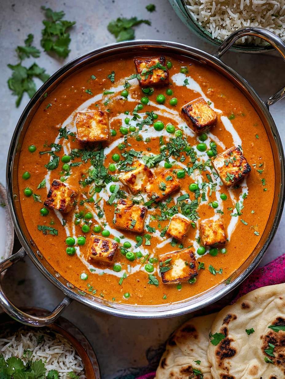 Cremiges Paneer-Curry mit Erbsen und Reis genießen image 2