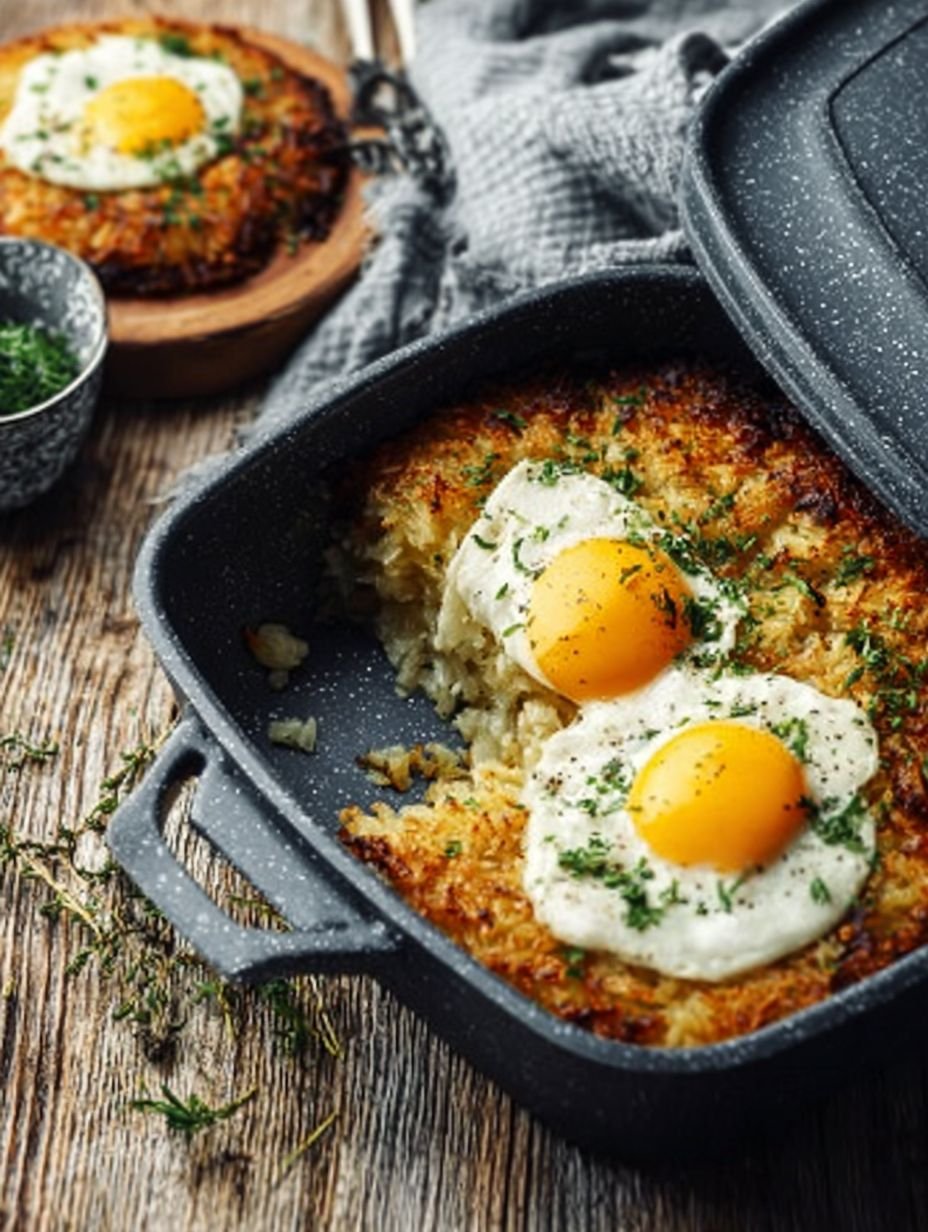Rösti-Auflauf mit Spiegeleiern für ein herzhaftes Frühstück image 2
