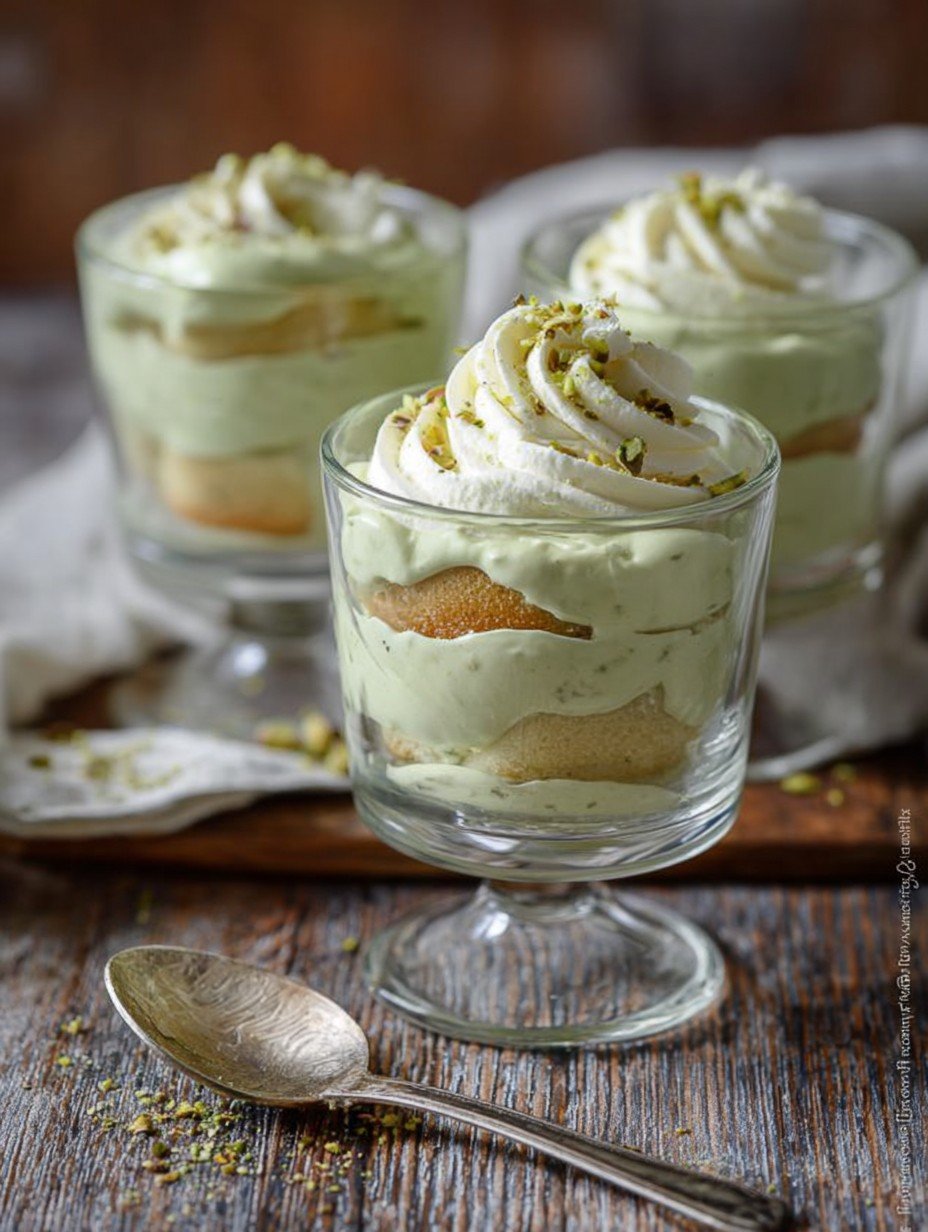 Schnelles Dessert mit Pistaziencreme und Sahnehaube image 2
