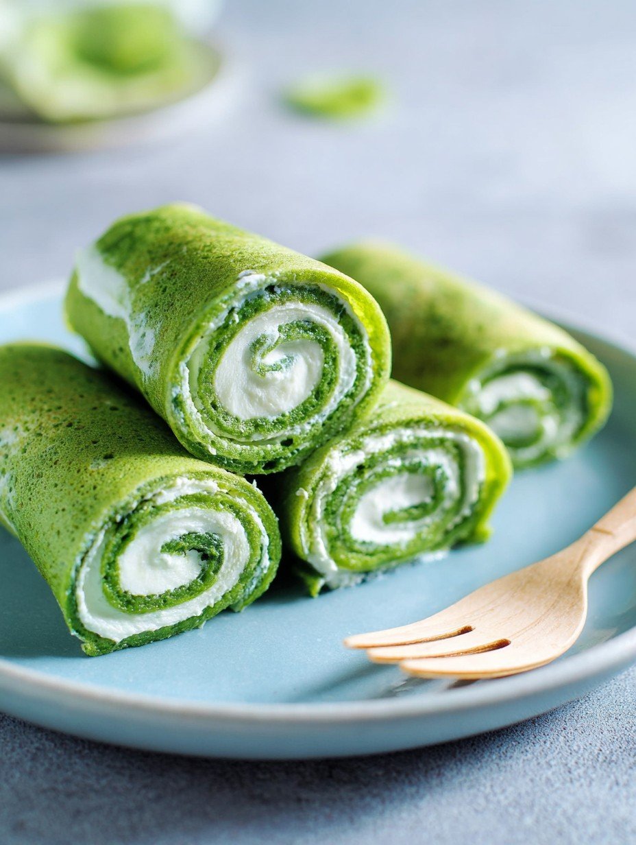 So lecker sind grüne Crêpes mit cremiger Frischkäsefüllung image 2
